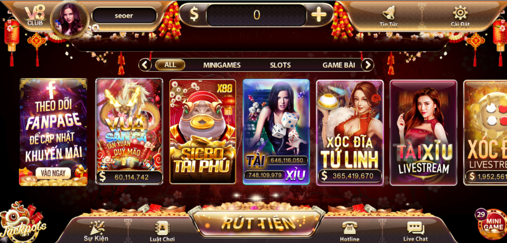 Kho tr&ograve; chơi xanh ch&iacute;n tại cổng game V8club thu h&uacute;t đ&ocirc;ng đảo người chơi tham gia